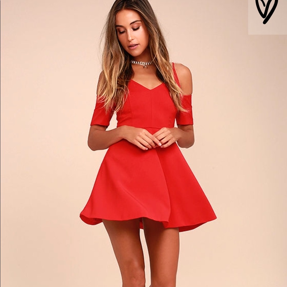 EVER SO ENTICING RED SKATER DRESS
